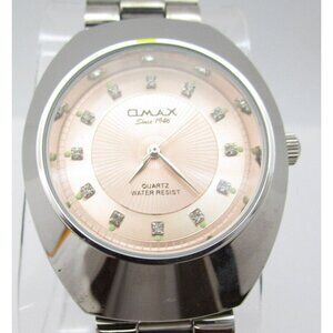 Women Qmax Quartz WR Analog 38mm Round Watch (H165) "New Battery"